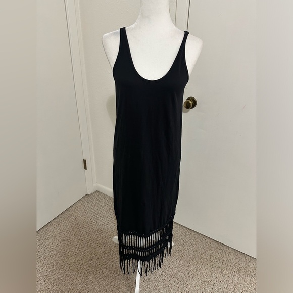 Pepin Dresses & Skirts - Pepin black fringe boho chic maxi dress sz XS